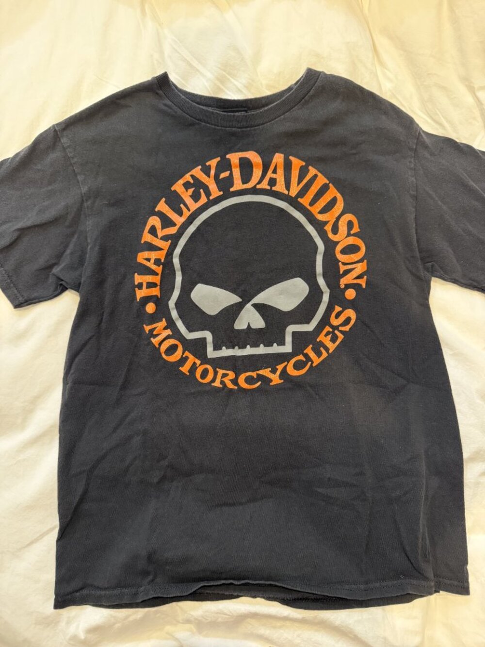 Harley Davidson Skull Baby Tee Y2K Biker